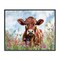 Stupell Industries Angus Cow in Field Of Flowers Framed Giclee By Franklyn Gregory